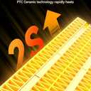 GiveBest Portable Electric Space Heater with Thermostat, 1500W/750W Safe and Quiet Ceramic Heater Fan, Heat Up 200 Square Feet for Office Room Desk Indoor Use, Silver