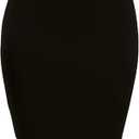 Cheapestbuy Women's Basic Mini Skirts High Waisted Pencil Suit Skirt Stretch Bodycon Skirt for Business Casual (Black, M)