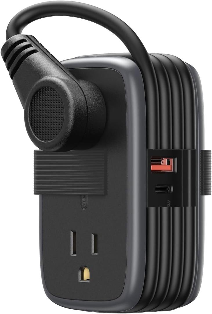 NTONPOWER GAN 63W Power Strip with USB C Port, 4 Outlets 2 USB(1 USB-C), 4ft Retractable Extension Cord with USB C Ports, Non-Surge Protector, Fast Charge Compatible with iPhone, MacBook Pro, Samsung (4 Outlets 45W 1 USB-C 1 USB-A)