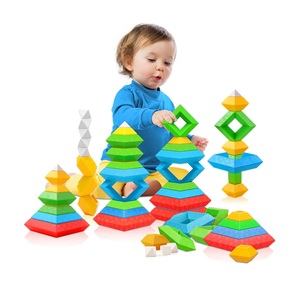 Toys for 1 2 3 4 5 Year Old Boys Girls Toddlers Preschool Learning Activities 30Pcs Building Blocks Stacking Educational Toys STEM Sensory Toys Gifts for Kids Age 1-2 2-4