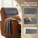 Recliner Headrest Protector,Non Slip Waterproof Headrest Cover,Leather Recliner Headrest Cover for Sofa,Furniture,Living Room,Office Chair (Dark Gray)