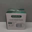 FOCUSLINE 100 Count Clear Plastic Plates 9 Inch, Disposable Heavy Duty Dinner Plates- Premium Hard Plastic Plate Fancy Disposable Clear Plates for Weddings, Parties and Events