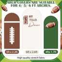 Chunful 3 Pcs 1st Year Down Birthday Arch Backdrop Cover 2-Sided Round Top First Year Down Football Backdrop Arch Cover Decor for Baby Shower Birthday Party Favors 6 Ft/5 Ft/4 Ft (Brown-Green-White)