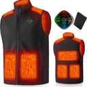 Heated Vest For Men with Battery Pack, Electric Heated Jacket, Smart Controller with Light-Out Design (Large)