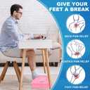Foot Rest for Under Desk at Work, Foot Stool with Washable Cover, Comfortable Office Desk Accessories, Footrest with 3 Adjustable Heights, for Offices Gaming Chair, for Leg Support, Pink