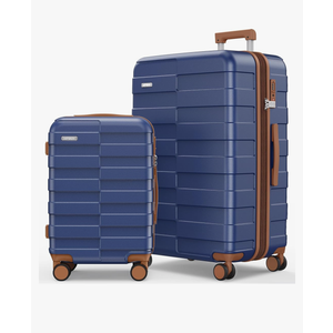 Luggage Sets 2 Piece 20/28 Inch (3-YEARS VIP SERVICE) Hardside Expandable Lightweight Ultra Durable 100% Polycarbonate Carry On Travel Suitcase with Spinner Wheels TSA Lock, Classic Blue