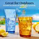 US Acrylic Optix Plastic Reusable Drinking Glasses (Set of 16) 14oz Rocks & 20oz Water Cups in Jewel Tone Colors | BPA-Free Tumblers, Made in USA | Top-Rack Dishwasher Safe
