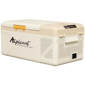 Alpicool KM15 Portable Freezer, 12 Volt Car Refrigerator, 17 Quart (15.9 Liter) Fast Cooling Fridge, 12/24V DC and 100-240V AC for Outdoor, Camping, RV, Truck