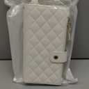 KIHUWEY for Galaxy Z Fold 7 Wallet Case with Card Holder Premium Leather Magnetic RFID Blocking Shockproof Zipper Wrist Strap Lanyard Cover for Samsung Galaxy Z Fold 7 8.0 Inch (White)