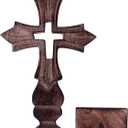 ETROVES Decorative Wooden Handheld and Tabletop Cross, Rustic Wall Cross Stand, Religious Home Decor, Gift Idea for Birthdays, Easter, Christmas, Weddings