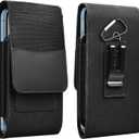 The Phone Protective Holster with Belt Clip is Suitable for iPhone 15/Pro/Max/14/Pro/Max/13/Pro/Max/12/Pro/Max; Samsung Galaxy S21 Ultra, S21 Plus, S20; Nylon Phone Holster (for Two Phones)