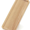 Rectangular Wooden Serving Tray, 12" x 5" with Side Handles, Natural Solid Wood Platter for Bread, Fruits, Snacks & Dessert, Modern Rustic Easy-to-Carry Tray for Home & Kitchen Use