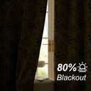 NICETOWN Curtains for Living Room 96 Inches Long 2 Panels, Room Darkening Curtains for Farmhouse, Thermal Insulated Privacy Drapes Oak Brown Botanical Floral Print Design, W52 per Panel