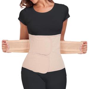 Postpartum Belly Band  Postpartum Belly Wrap, Abdominal Binder Post Surgery C-section Recovery Support Belt After Birth Brace, Slimming Girdles (Classic Beige, XL)