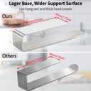 Adhesive Hand Towel Holder, 8 Inch Towel Holder for Bathroom Wall Mounted, Self Adhesive Square Stick on Towel Bar Wall for Kitchen Cabinet RV, Brushed Nickel (2 Pack)