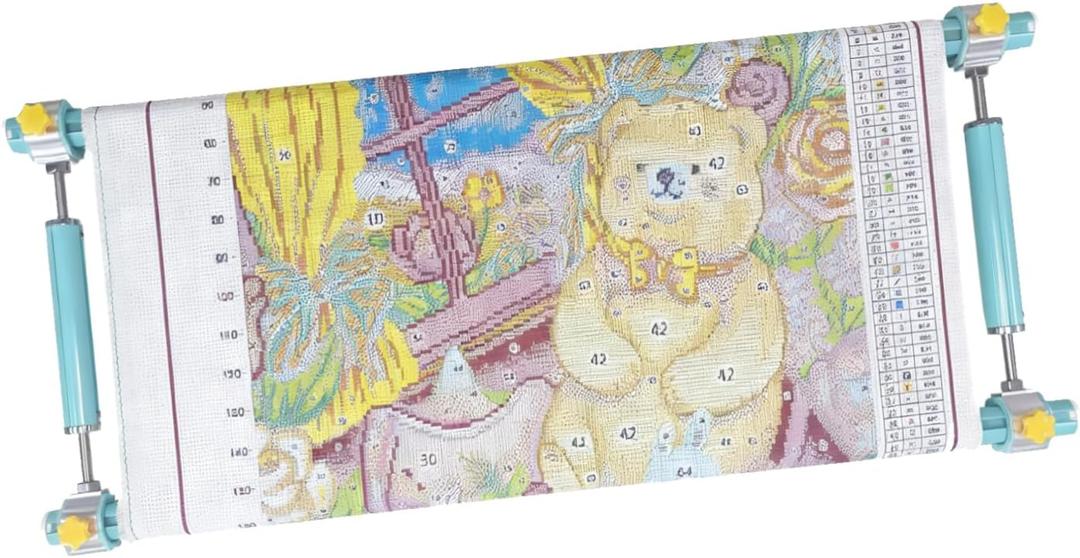 Couple Embroidery Art Embroidery Clip Frame Heavy-Duty 4-Slot Adjustable Scroll Frame for Needlepoint Quilting Silk Painting Universal Embroidery Frame & Cross Stitch Hoop Set (80cm)