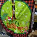 JOOCAR Christmas Tree Skirt,30 inch Red Black Buffalo Plaid Grinch Puppy Christmas Tree Snow Snowflake Christmas Tree Skirt for Christmas Tree Decoration Home Christmas Party Decoration