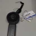 JISULIFE Handheld Fan Life7  Ultimate Flexibility: High-Power Motor, LED Display, 19.5 Hrs Cooling, 5000mAh Rechargeable, 5-Speed, Foldable Design, 3-IN-1 Portable Fan for Travel Cruise Beach(Black)