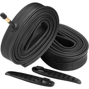 FANSPRO 2 Pack 700 x 35-43c Road Bike Inner Tubes, 48mm Schrader Valve Premium Quality Butyl Inner Tube with 2 Tire Levers