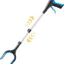 Telescopic Grabber Reacher Tool, 5-Level Adjustable Length (23'' to 41'') - Trash Claw Gripper, Pickup Stick for Litter Picking, Yard Work, and Seniors (Blue)