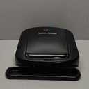 George Foreman 4-Serving Removable Plate Electric Grill and Panini Press, George Tough Non-Stick Coating, Drip Tray Catches Grease, Black