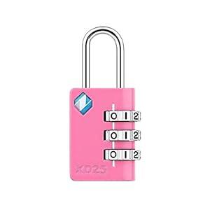 XD25 3-Digit Combination Small Mini Padlock, Pink, 2-Pack