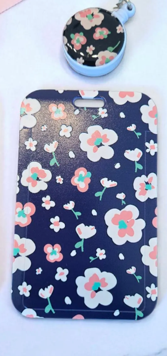 9 Heavy Duty Badge Holder with Retractable Reel, Flower ID Badge Holder with Clip Badge Reels Retractable Heavy Duty,ID Holder for School Nurse Office 4