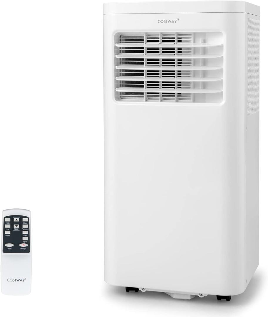 FP10233US-WH, 8000 BTU AC Unit with Built-in Dehumidifier, Fan, Sleep Mode, 24H Timer, Window Installation Kit & Remote Control, Cools up to 250 Sq. Ft portable air conditioners, White 