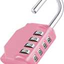 ZHEGE Combination Lock, 4 Digit Combination Padlock Outdoor, School Lock, Gym Locks (Pink)