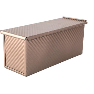2.2Lb Bread Pan, Non-Stick Rectangle Pullman Loaf Pan with Lid, Long Sourdough Bread Loaf Pan for Homemade, Deep Bread Tin with Dough Scraper Cutter (13inch, Gold)