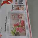 Digital Picture Frame, 10.1 inch Frameo Digital Frame WiFi, 1280 * 800 IPS HD Touchscreen, 32GB Storage, Instant Share Pictures Video, Smart Photo Frame Electronic, Gifts for Mom, House Warming (White Stripes)