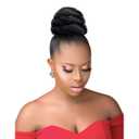 VAVANGA SWIRL Hair Bun Clip-in Updo Braided China Bun Scrunchie Synthetic Chignon Hairpiece for Black Women (#1B)