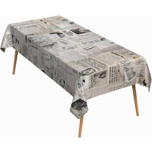52x70 Inch Vintage Rectangle Tablecloth Old Newspaper Table Cloth Washable Nostalgia Style Table Cover for Dining Home Farmhouse Coffee Shop Decor (Color 4)