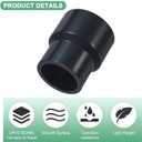 M METERXITY 2-Pack UPVC Reducer Pipe Fitting, 2"x1-1/2" Reducing Coupling Connector Schedule 80 PVC Straight Pipe Coupling Connector for Water Line [Grey]