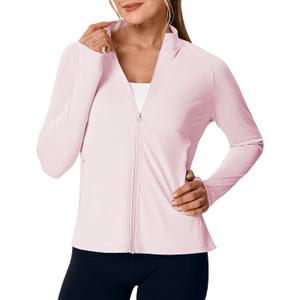 Rdruko Women's UPF 50+ Lightweight Athletic Jackets Sun Protection Full Zip Long Sleeve Packable Workout Shirts Running XS