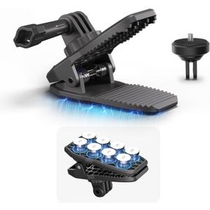 Strong Magnetic Mount, 360 Rotating Backpack Clip Car Sun Visor Mount for DJI Osmo Nano GoPro Action Camera Accessories for Hero 13 12 11 10 Insta360 X5 X4 X3 Ace Pro 2 DJI Action 6 5 Pro 4 3 Pocket