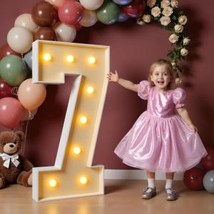 imprsv 3FT Light Up Numbers, Marquee Numbers 7 for Birthday and Anniversary Party Decorations, Large Light Up 7, Pre-Cut Foam Board Kit