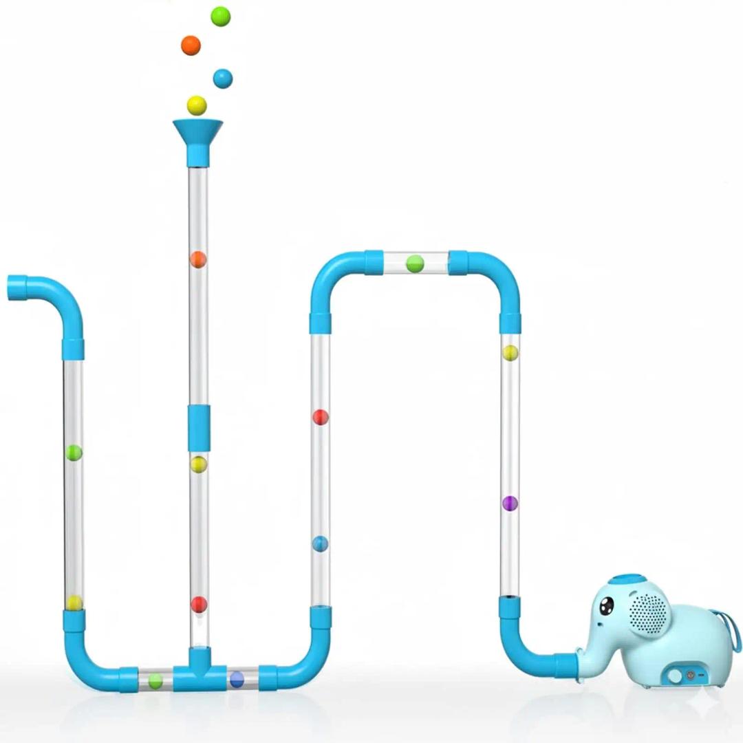 STEM Air Powered Building Toy for Kids Ages 3 and Up with 30 Foam Balls Turbine and Easy Connect Tubes 5 x 3 x 6 Inches
