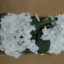 8 Pcs Hydrangea Artificial Flowers Outdoor Silk Bouquets, UV Resistant Faux Hydrangeas Flowers for Table Vase Centerpieces Outside Party Wedding Baby Shower Home Indoor Outdoor Decor (8, White)