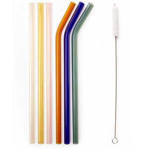 Colorful Reusable Glass Straws (6 pack)