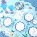 Zubebe 175 Pcs Last Toast on The Coast Baby Shower Party Decorations Coastal Bachelorette Paper Plates Cups Napkins Disposable Tableware Set Beach Bachelorette Party Supplies Serves 25