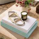 Decorative Books for Home Decor  Set of 2 Linen Faux Book Storage Boxes with Wooden Bead Tassel, Hidden Storage for Bookshelf, Coffee Table, Living Room, Office, Bedroom (Green,Beige)