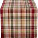 DII Give Thanks Plaid Fall Table Decor, Autumn & Thanksgiving Tabletop Linens, 14x72 Table Runner