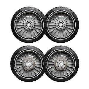 8" Replacement Lawn Mower Wheel Kit (2X Front Drive Wheel 44710-VL0-L02ZB + 2X Rear Wheel 42710-VE2-M02ZE) for Honda 44710-VG3-000 44710-VG3-010 42710-VG3-B00 42710-VE2-M00ZE Walk Behind Lawn Mower