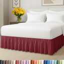 Bedskirt King Size Ruffle - 15 inch Drop Dust Ruffle Bed Skirt with Platform - Ultra-Soft, Easy Fit, Premium Hotel Quality - Wrinkle, Fade & Shrink Resistant - for Women, Men, Kids & Teens - Burgundy
