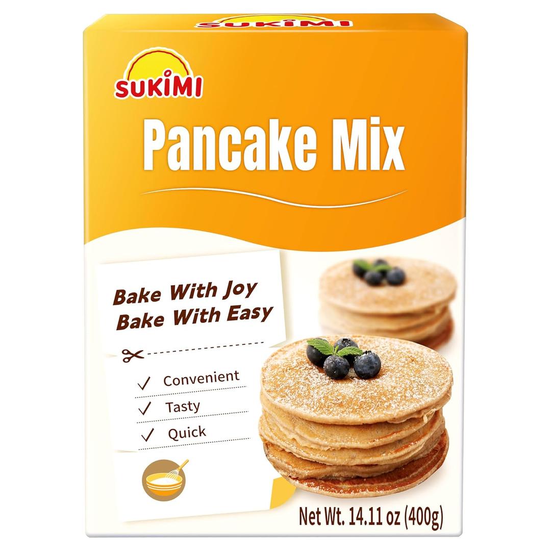 SUKIMI Pancake and Waffle Mix 400g, Light and Airy Moist Pancake Mix, Low Carb Pancake Mix, Golden Pancakes for Breakfast or Snack, Easy Homemade Treats (EXP 09/26/26)