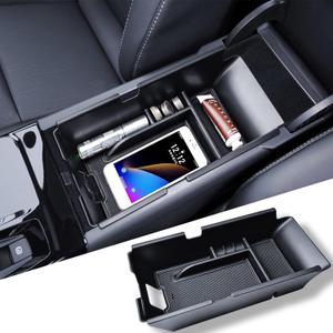TACORBO Center Console Organizer Tray Compatible with Toyota Camry 2025 LE/SE/XLE/XSE Insert Tray Accessories, Armrest Secondary Storage Box, Black Trim