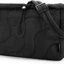 BAGSMART Tote Bag for Women, Small Puffer Tote Bag, Lightweight Shoulder Handbags with Adjustable Strap for Travel, Work (Black-02)