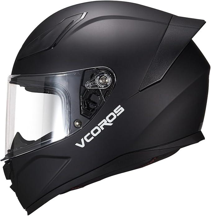 Motorcycle Full Face Helmet for Unisex-Adults DOT Approved WS-609 Motorbike Street Bike Racing Helmets (Medium, Gloss Black)