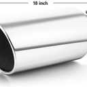 A-KARCK Exhaust Tip 4 Inch Inlet, Universal 4'' Inlet 7" Outlet 18" Long Stainless Steel Bolt On Exhaust Tailpipe Polished Muffler Tip for Truck
